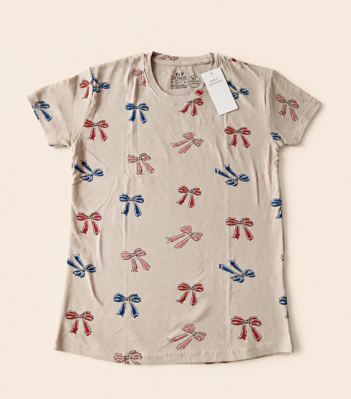 ست تیشرت شلوار قواره دار کبریتی اچ اند ام H&M طرح پاپیون
